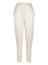 Balmain High-waisted Silk Trousers In Neutral