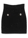 Balmain Button-embellished Skirt In Black