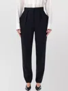 Balmain High-waisted Structured Trousers Featuring Pleats In Blue