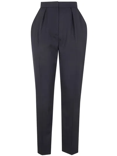BALMAIN HIGH WAISTED TAILORED "GRAIN DE POUDRE" PANTS,GF1PN190WC09 0PA BLACK