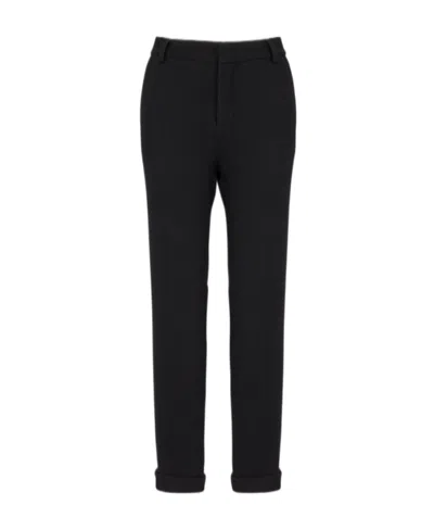 Balmain High-waisted Tapered-leg Trousers In Black