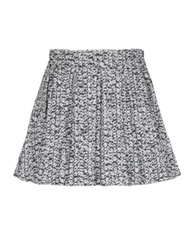 Balmain High-waisted Tweed Pleated Mini Skirt In Multi