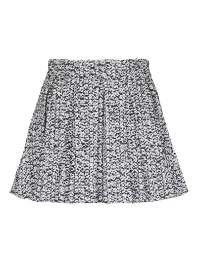 Balmain High-waisted Tweed Pleated Mini Skirt In White