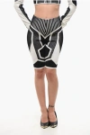 Balmain High-waisted Two-tone Biker Shorts In Black
