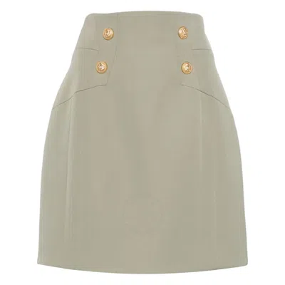 BALMAIN BALMAIN HIGH-WAISTED VIRGIN WOOL MINISKIRT