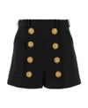 Balmain 8-button Pleated Shorts In Black