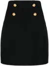 Balmain Button-detail Pencil Skirt In Black