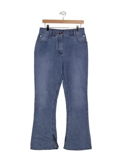 Pre-owned Balmain High-rise Flared Jeans In Blue