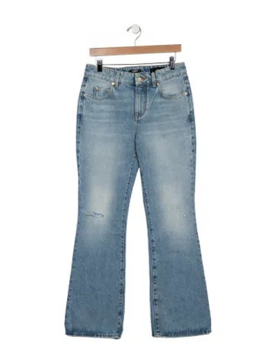 Pre-owned Balmain High-rise Flared Jeans In Blue