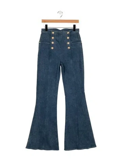 Pre-owned Balmain High-rise Flared Jeans W/ Tags In Blue