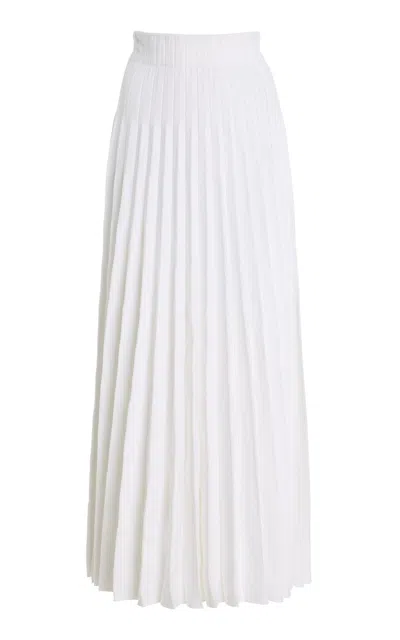 Balmain High-rise Glittered Compact-knit Skirt In White
