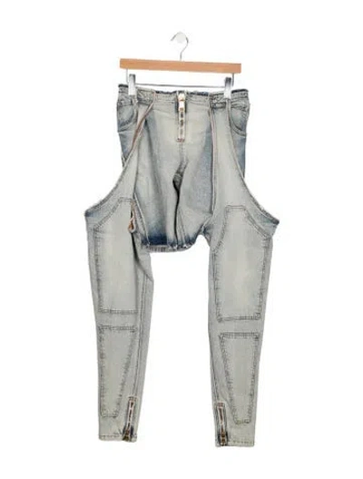 Pre-owned Balmain High-rise Skinny Leg Jeans In Blue