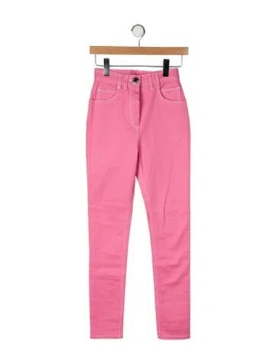 Pre-owned Balmain High-rise Skinny Leg Jeans In Pink