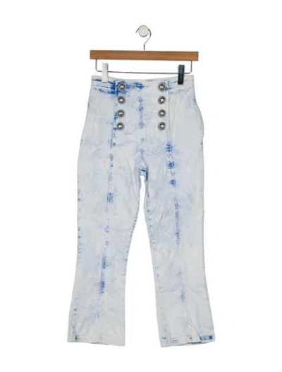 Pre-owned Balmain High-rise Straight Leg Jeans In Blue