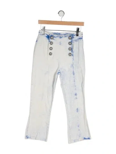 Pre-owned Balmain High-rise Straight Leg Jeans In Multi