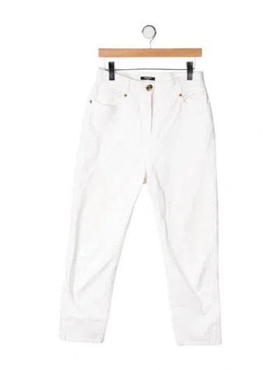 Pre-owned Balmain High-rise Straight Leg Jeans In Neutrals