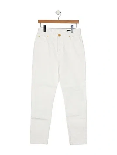 Pre-owned Balmain High-rise Straight Leg Jeans In White