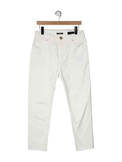 Pre-owned Balmain High-rise Straight Leg Jeans In White