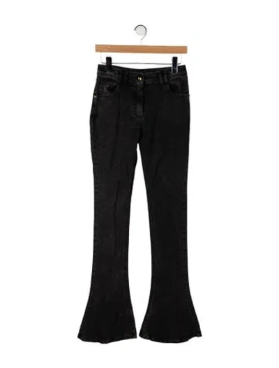 Pre-owned Balmain High-rise Wide Leg Jeans In Black