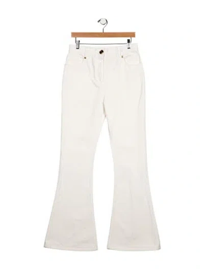 Pre-owned Balmain High-rise Wide Leg Jeans In White