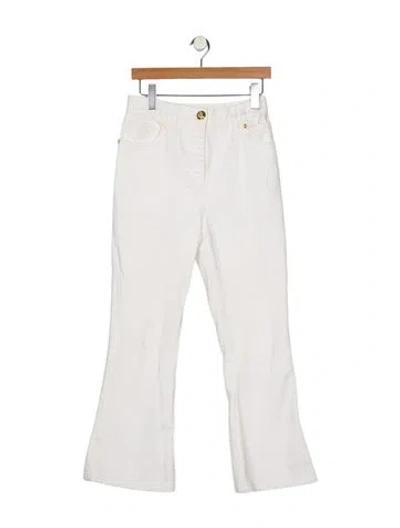 Pre-owned Balmain High-rise Wide Leg Jeans In White