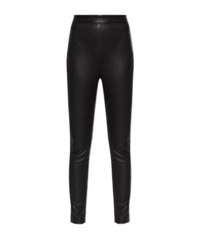 Balmain Leather Straight-leg Pants In Black