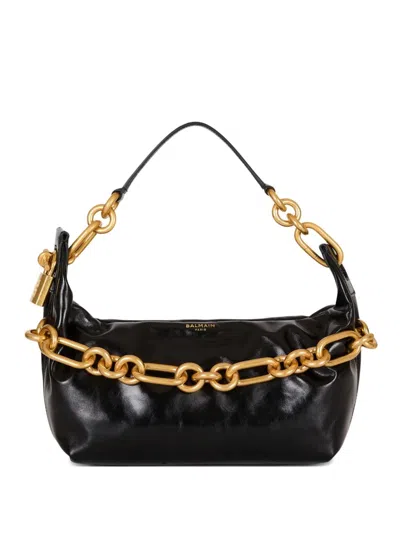 Balmain Hobo Bag Sm In Black