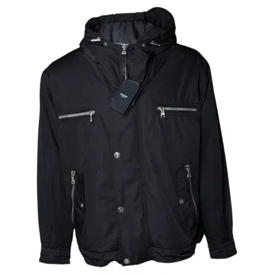 Pre-owned Balmain , Hooded Bomber Jacket In Black