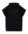 Balmain Hooded Cloak In Black
