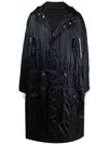 Balmain Funnel Neck Parka In 黑色