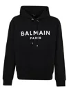 Shop Balmain Hooded Cotton Sweatshirt In Black