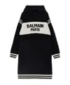 Balmain Logo Hooded Dress In Black