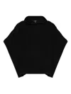 Balmain Hooded Logo-embroidered Poncho In Black