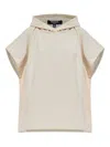 Balmain Hooded Logo Poncho In Neutral