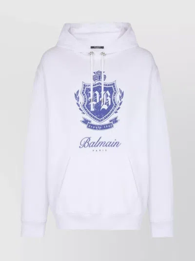 BALMAIN HOODED SWEATER KANGAROO POCKET