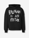 Balmain Hooded Sweatshirt In Black