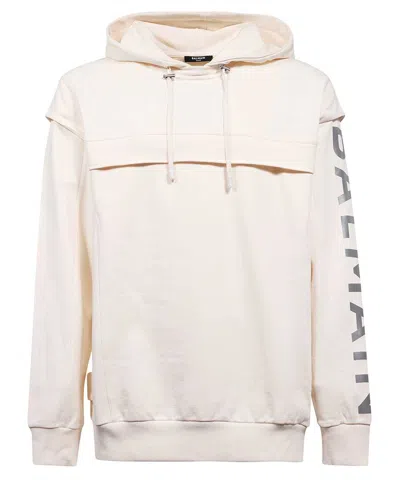 Balmain Hooded Sweatshirt In White