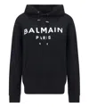 Balmain Cotton Hoodie In Black