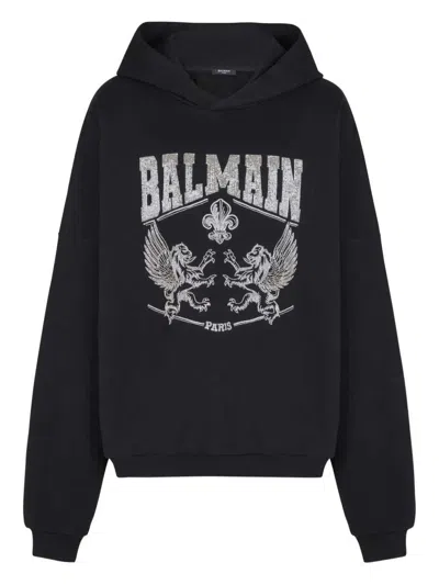 Balmain Men Hoodie In Black