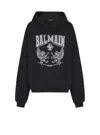 Balmain Crystal-embellished Graphic Hoodie In Black