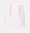 Balmain Button-embellished Tweed Skirt In Pink