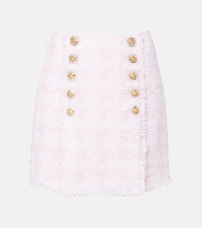 Balmain Houndstooth Cotton-blend Miniskirt