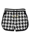 Balmain Houndstooth Knit Shorts In Black