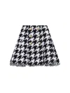 Balmain Houndstooth Check Tweed Flared Skirt In Multi
