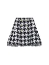 Balmain Houndstooth Check Tweed Flared Skirt In Multi