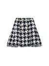 Balmain Knee Length Skirt Houndstooth Pattern In Black