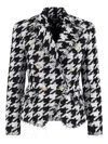 Balmain Houndstooth-pattern Fringed Blazer