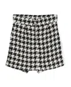 Balmain Houndstooth-pattern Knitted Skirt In Black
