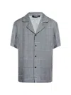 Balmain Houndstooth-pattern Shirt In Gray