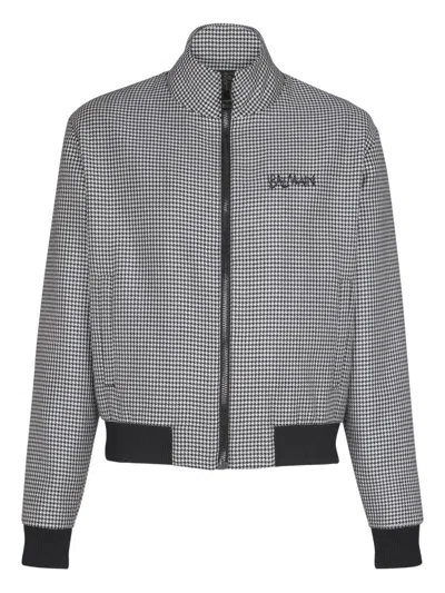 Balmain Houndstooth-pattern Zip Jacket In Multi